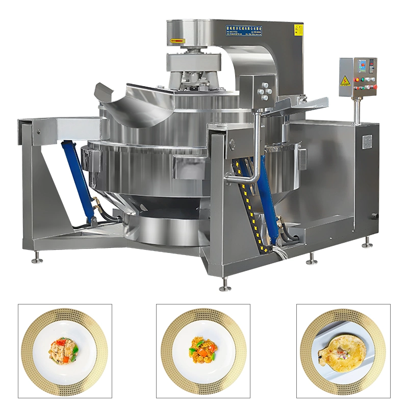 China Große Industrielle Kommerzielle Automatische Multi-Planetenkippen Curry Chili Bohnenpaste Mischen Herstellung Von Elektrischem Gas Dampf Tomatensauce Kochen Topf