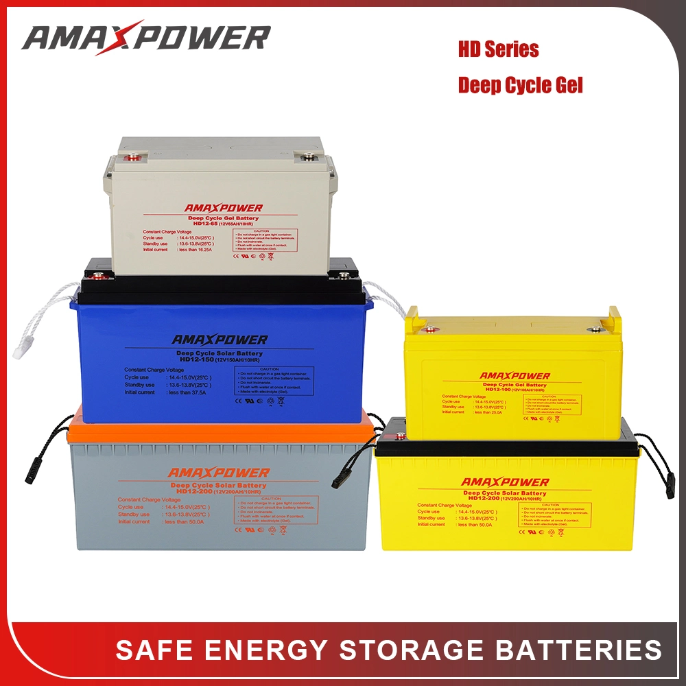 12V 65ah Deep Cycle Solar Gel Rechargeable Lead Acid Battery AGM OEM ODM for UPS Solar Power Storage /Street Light Battery VRLA