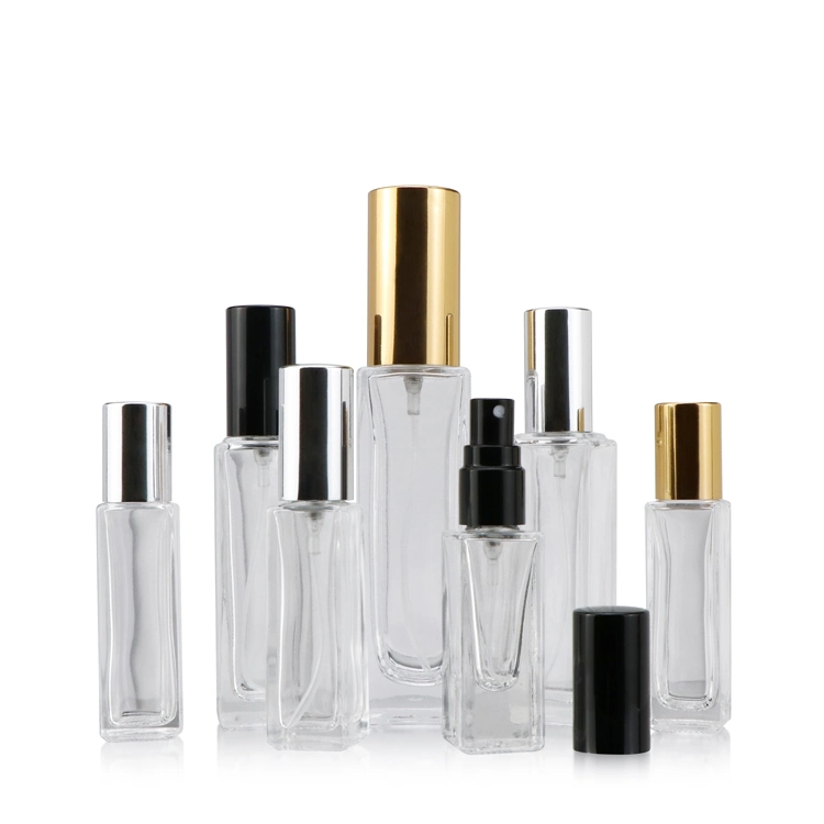 Luxury Custom Fragrance Pump Spray 10ml 15ml 30ml 50ml Square Thick Bottom Sprayer Empty Oil Packaging Glass Perfume Bottles