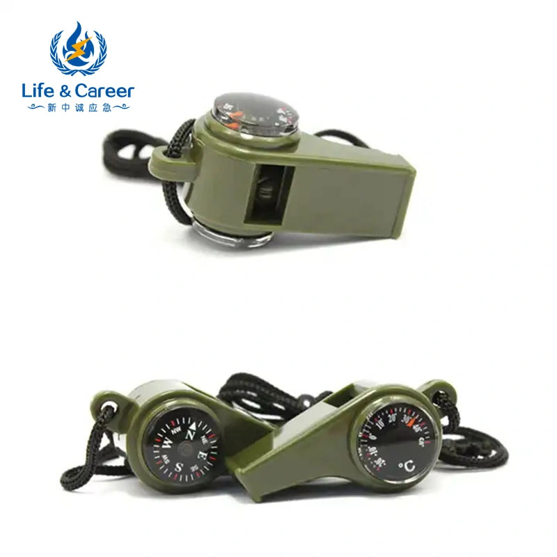 Made in China ABS 7 in 1 Multi-Functional Emergency Survival Whistle Outdoor Exploration Tools