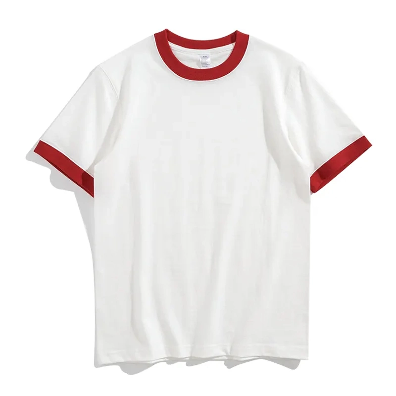Camisetas personalizadas para hombre Blank Cotton Ringer Tee en contraste Manga corta Camiseta
