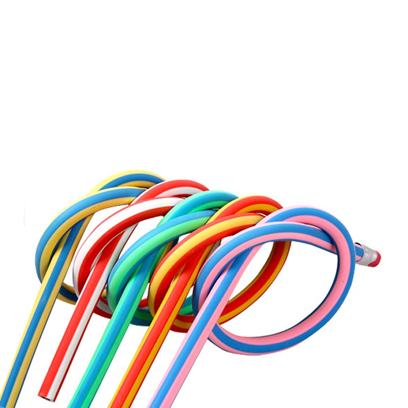 18cm Hb Promotional Gift Colorful Flexible Plastic PVC Twisted Pencil