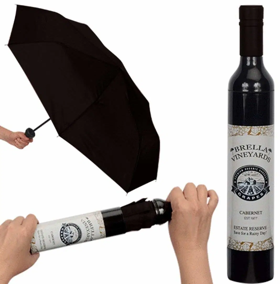 Faltbarer Regenschirm, Weinflasche Regenschirm, Promotion Regenschirm, Geschenk Regenschirme, Regenschirm