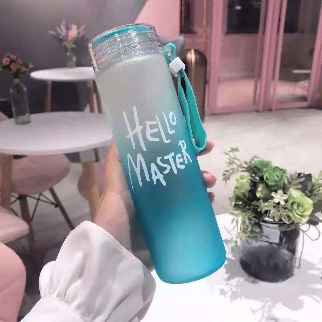 Promotion Girls Fashion Unique Mushroom Design Glass Blank Water Bottles