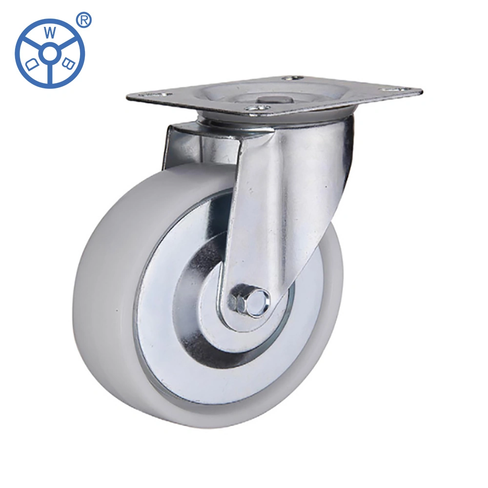 Wbd Manufacturer Industrial 100 mm 125 mm 6 Inch Castor White PP Plastic 5" Locking Caster Wheels