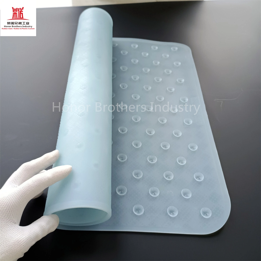 Custom Clear Anti-Slip Silicone Bathtub Mat, Transparent Non-Slip Mat for Tub