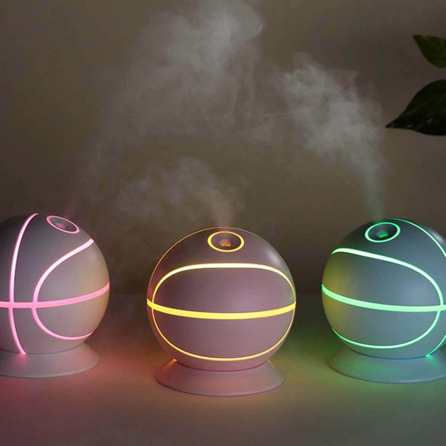 Humidificador de baloncesto LED Luz nocturna Home Car USB humidificador de aire