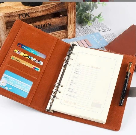 Personalizado de profesionales de alta calidad de cuero genuino de la bolsa de cartera de negocio Archivo Carpeta Carpeta de documentos A4 Binder con el tarjeta habiente