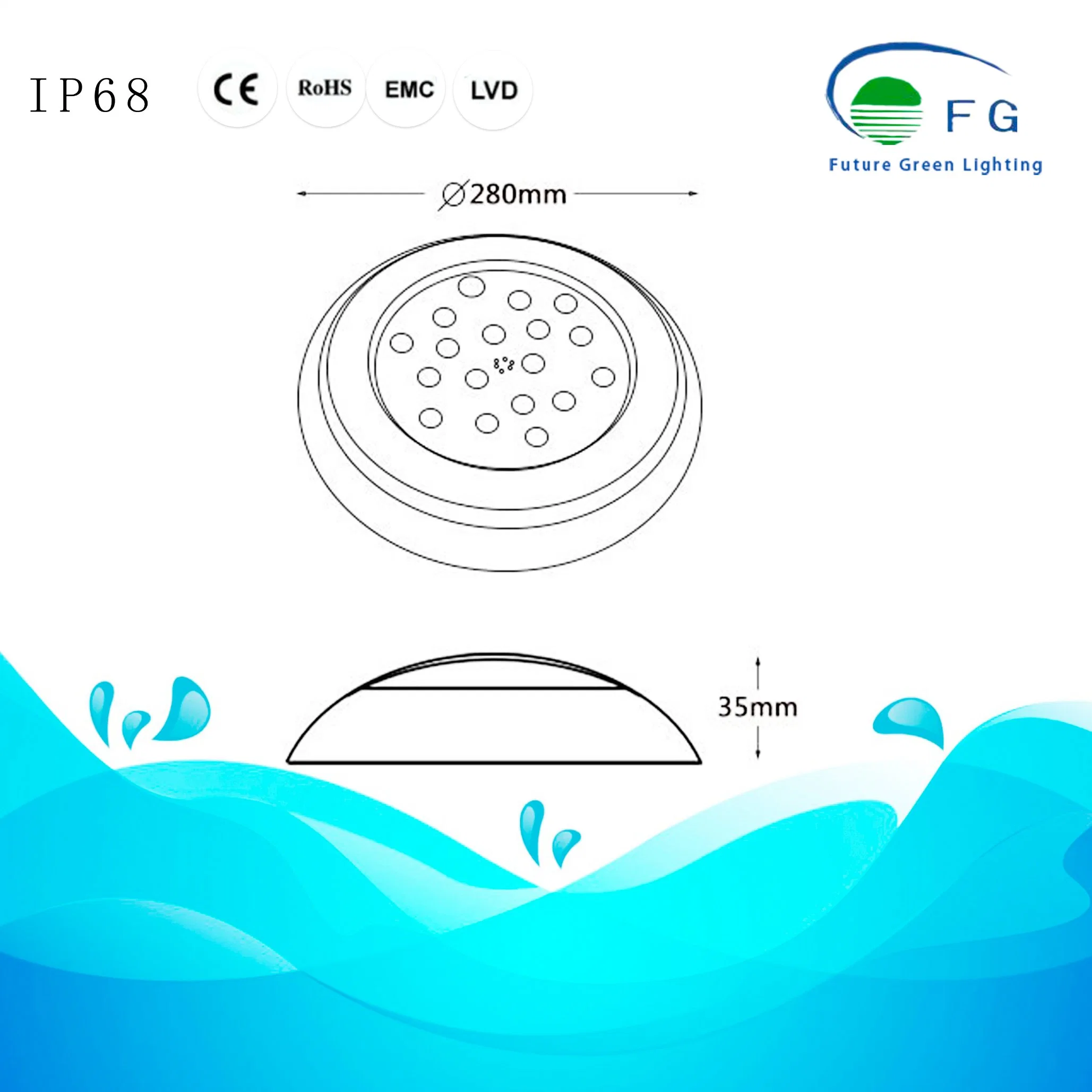 IP68 316 Stainless Steel LED Surface Mounted LED Pool Lamp