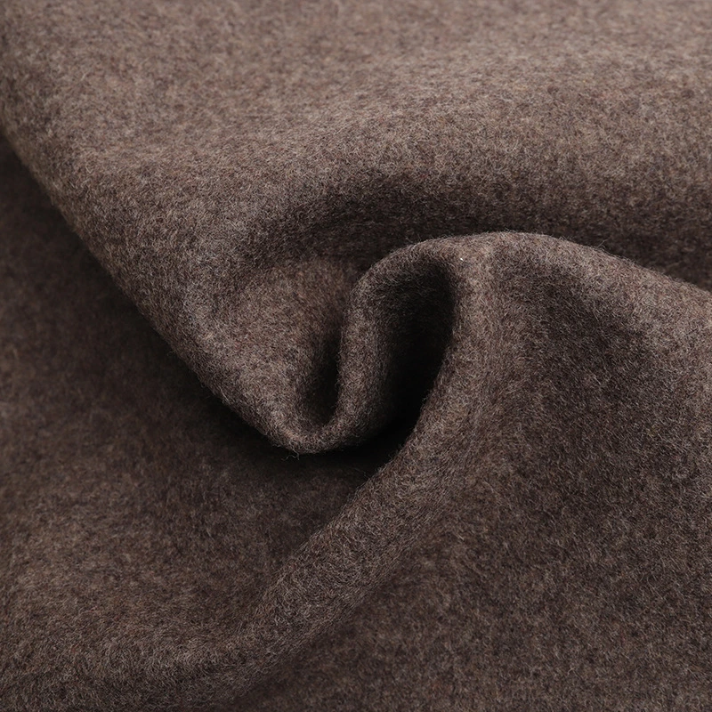 Fabric Stock Lot: 30% Wool Blended Melton Solid Woven for Winter Coat 600G/M 57"/58" for Coat