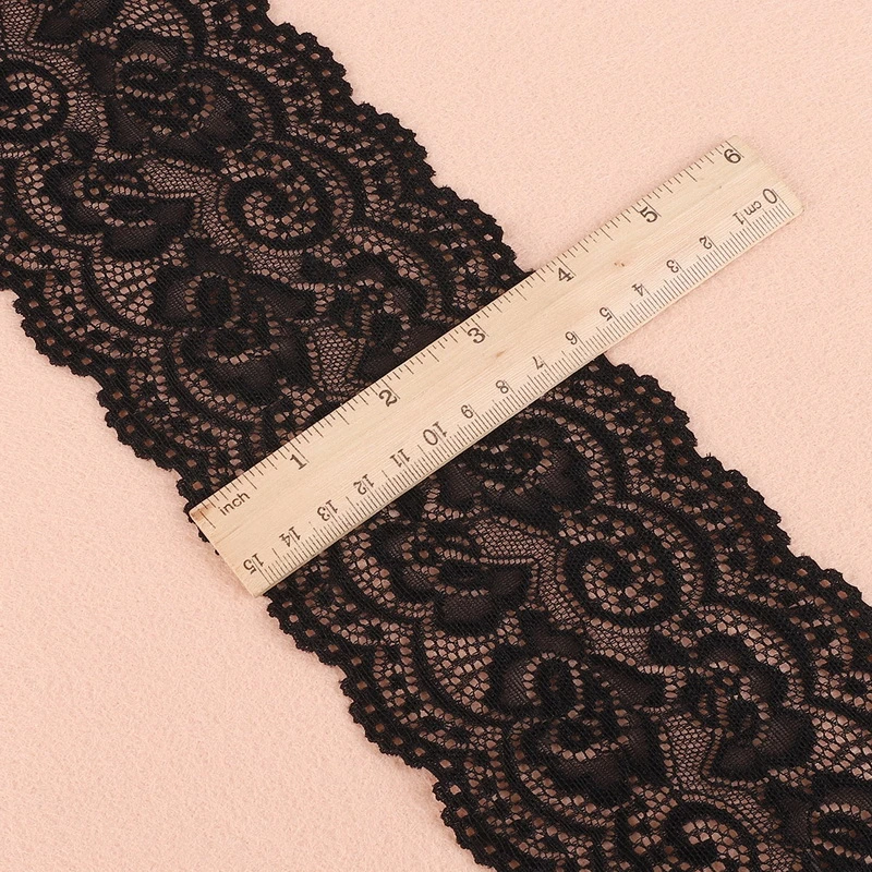 Supe Wide White Black Pierced Lace Fabric Trim Ribbons DIY Sewing Garment Wedding