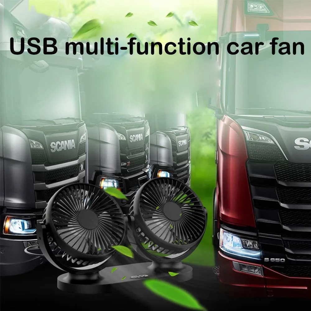 Kühlung Air Car Fan Einstellbar Starken Wind Dual Head Mini Tragbare Spülung Ci12984