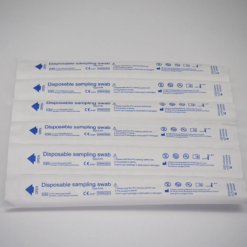 Disposable Flocked Nylon Throat / Nasopharyngeal Virus Test Sterile Collection Swabs