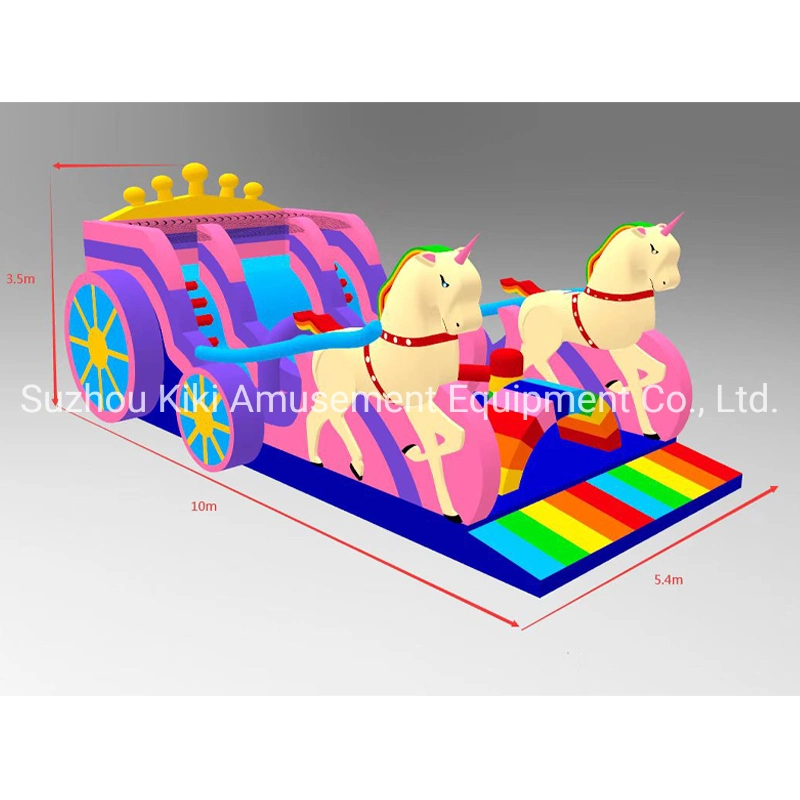 Popular and Colorful Outdoor Carriage Large Water Slide Bounce House Inflatable Trampoline with Blower for Children