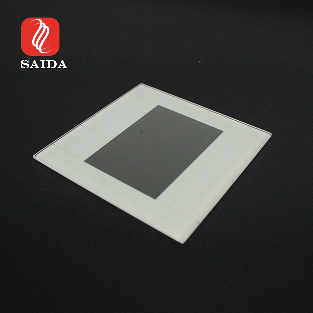 Smart Home Touch Light Switch Wandsteckdose Rahmen 2mm 3mm Gehärtetes gehärtetes Glas Panel mit schwarzer Farbe Custom Siebdruck IR-Fenster