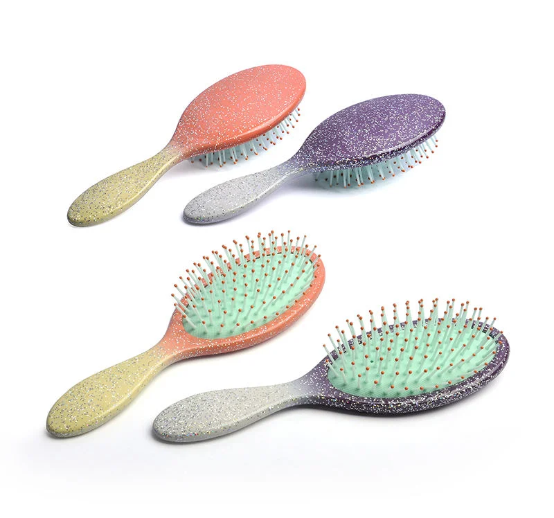 Free Samples Metal Shining Looking Hair Straightener Brush Comb