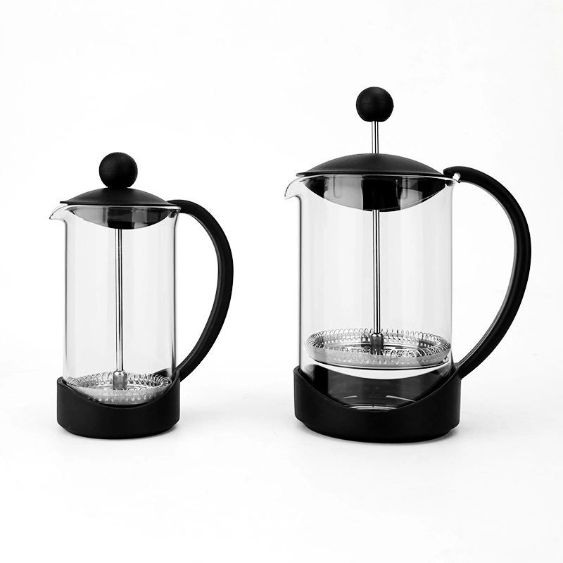 vidrio borosilicato resistente al calor garrafa prensa francesa Cafetera con mango durable