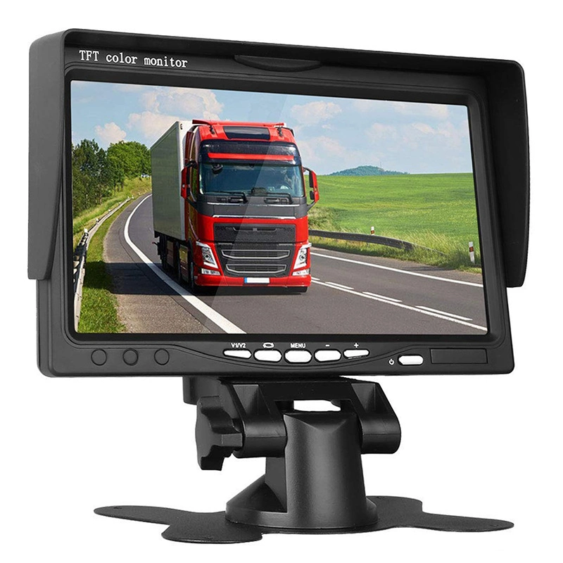 7 pulgadas de alta definición TV LCD Mini Coche Marcha atrás vista trasera del monitor con entrada AV 2