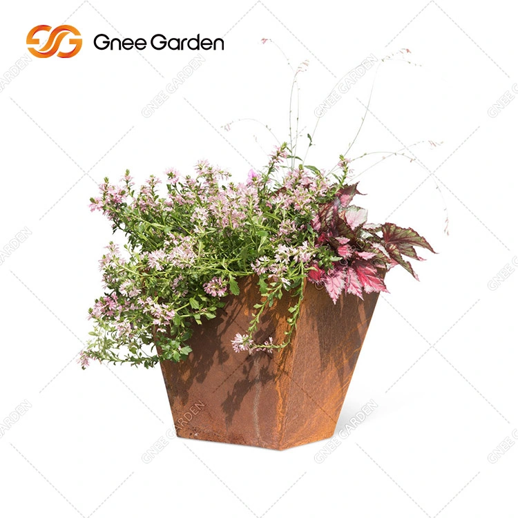 Modern Style Corten Steel Garden Flowerpot