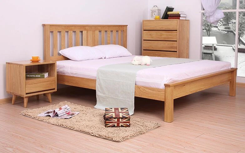 Solid Wooden Bed Modern Double Beds (M-X2231)