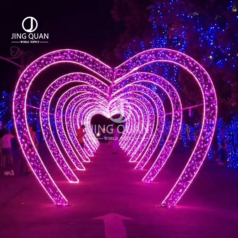 Giant Beautify Commercial Lamps Christmas Holiday Lighting Ornaments Arch Heart Motif Light Street Mall Decorations
