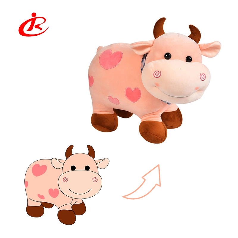 Cute Cartoon Flower Cow Creative Stuffed Pillow Novelty Animals Cattle Soft Plush Toy