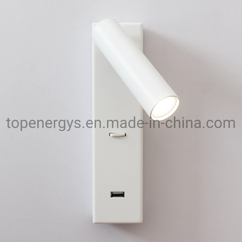 Luz de parede LED candeeiros de parede simples nórdico moderno quarto com cama de lâmpada de leitura de cabeceira 3W 220V montado Luzes Livro USB