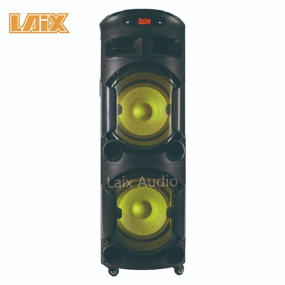 Dual 12 Inch Super Bass Party Boombox Outdoor 6 Hours Playing Time Smart LED Light/Bt/Tws/Hi-Fi Portable Speakers with DJ