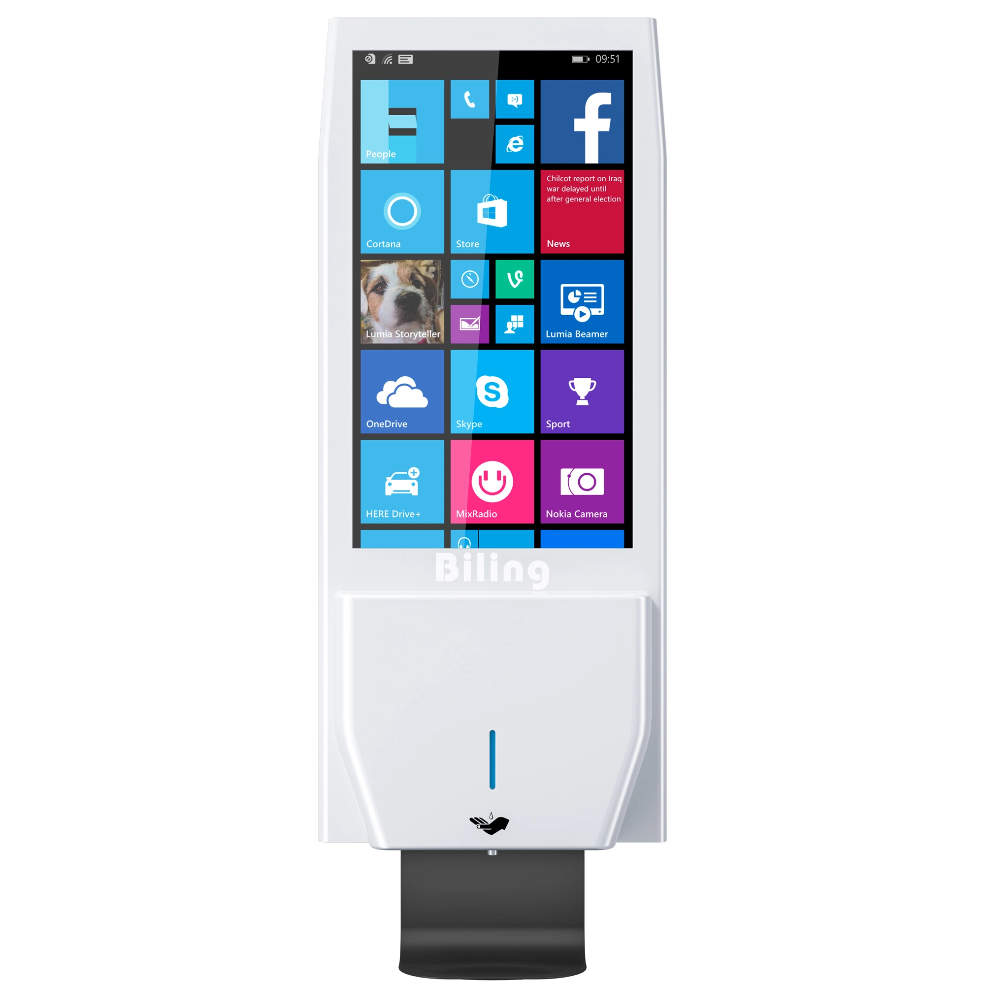 Béquilles Ad Player Digital Signage avec distributeur automatique de Hand Sanitizer