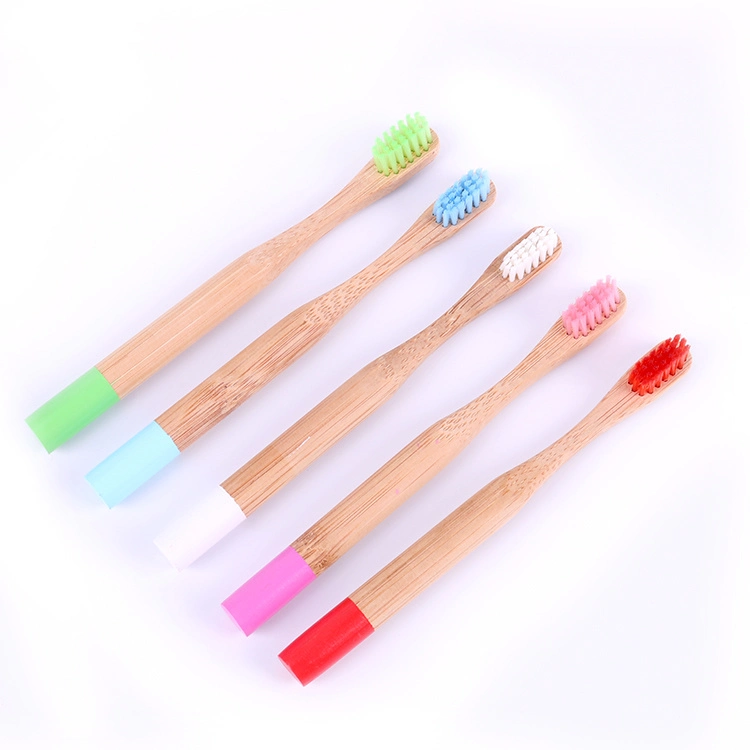 Dégradable Soft Small Bristle adulte enfants 1PCS emballage poignée ronde Kit de voyage biodégradable brosse à dents en bambou durable