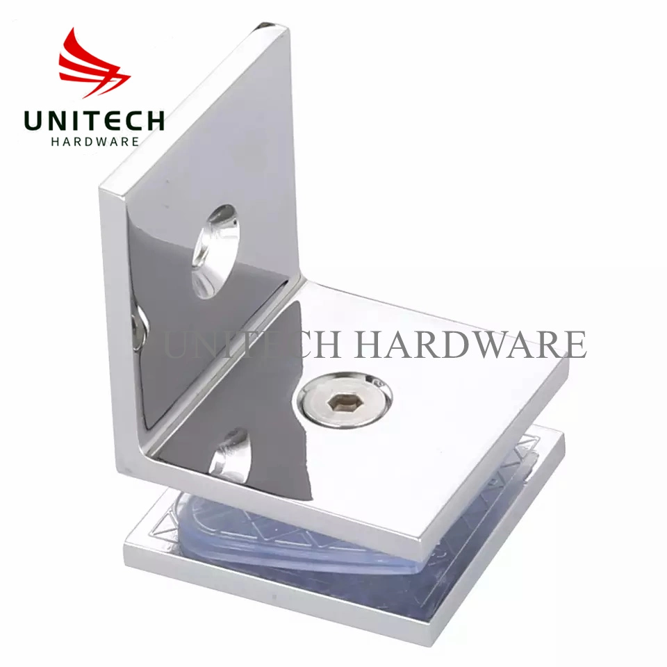 Zinc Alloy 4mm Casting Bathroom Glass Clamp Door Fitting Clip