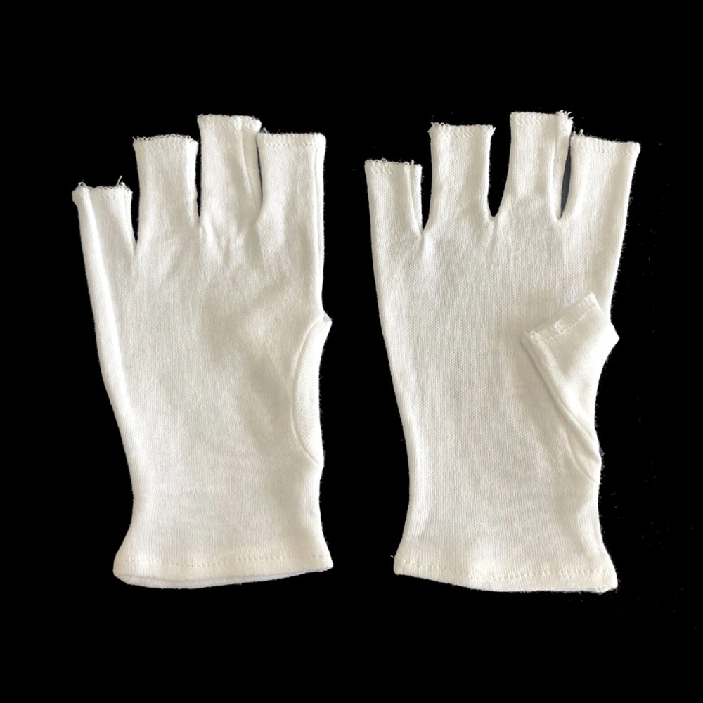 Guantes blancos de alta calidad Fingerless proteger la piel del daño UV guante