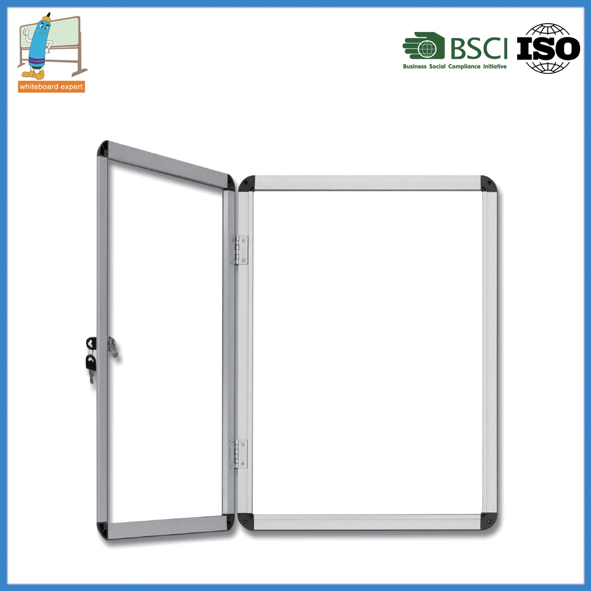 9xa4 Wall Mounted Display Lockable Showcase Whiteboard Notice Board