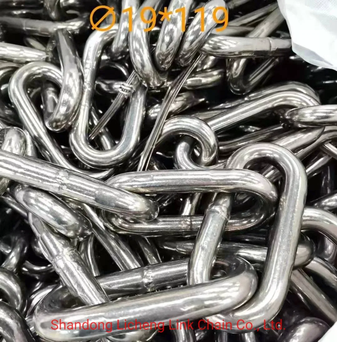 China Manufacturer of G80 70 Dock Fender Chain Lashing Chain Long Link Chain