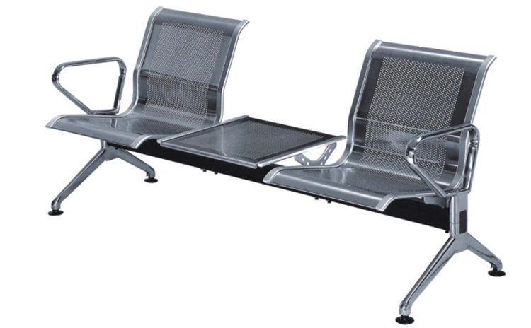 Two Seater Modern Metal Furniture Public Chair Airport Hospital Lobby Seat with Tea Table