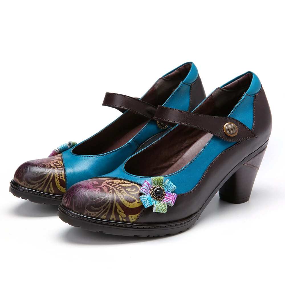 Correa One-Word Vintage de mujeres sandalias de cuero zapatos de vestir de cuero