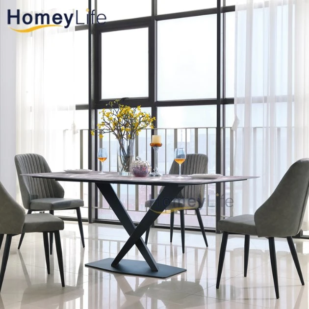 Low Back Stylish Stainless Steel with Gold Chrome PU Cushion Dining Chair