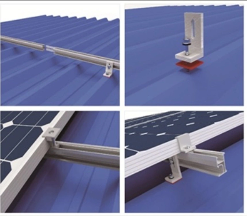 PV Roof Steel Support Brackets L Foot Aluminium Solar Panel Mounting Structures