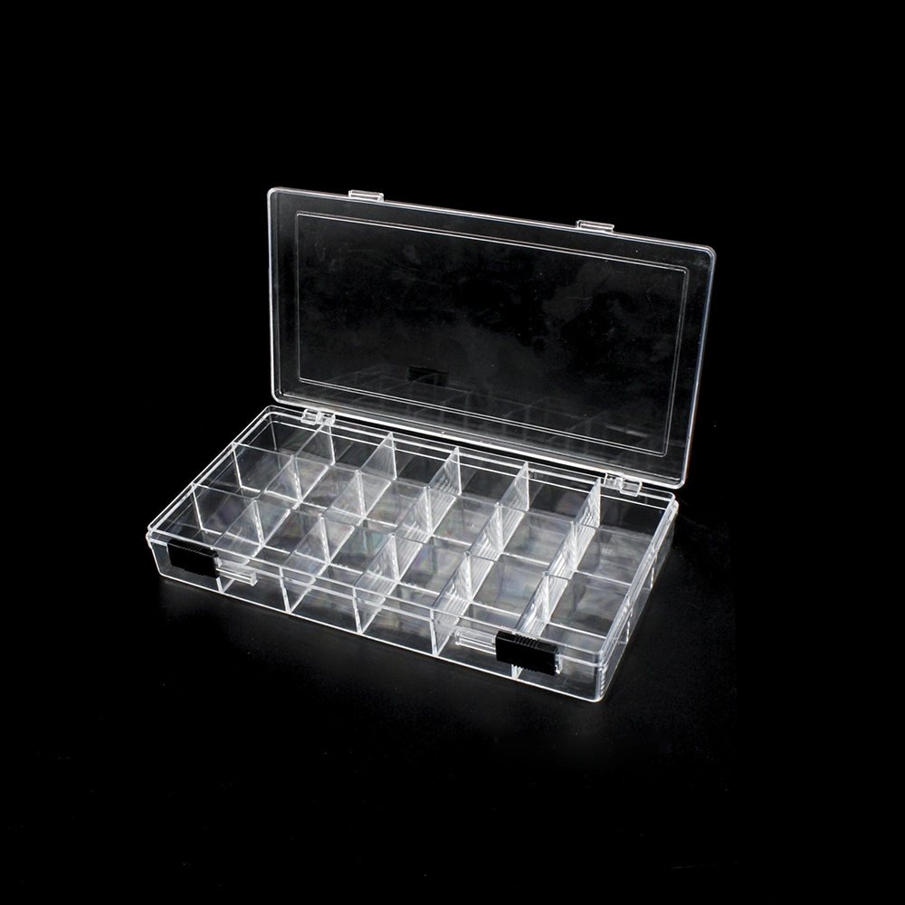 Clear Plastic Acrylic Store-It Organizer Bead Storage Box with 18 Spaces