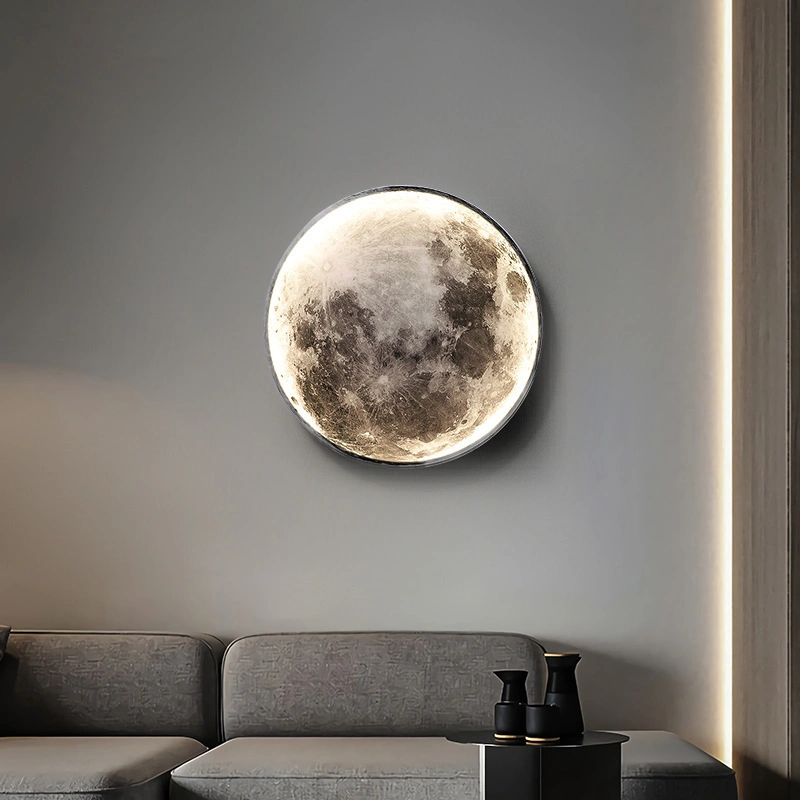 Lampe murale moderne en cristal LED Zhongshan Moon pour l'extérieur, l'intérieur et l'énergie solaire.