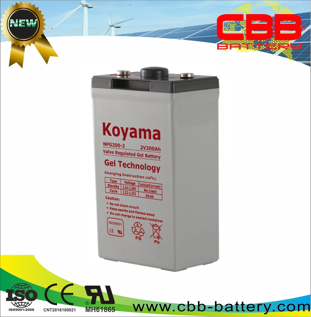 High Quality 2V Stationary Gel Battery for Telecommunications 2V200ah