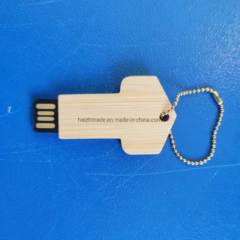 Madera de bambú / clave del diseño creativo de la unidad de disco de memoria Flash USB