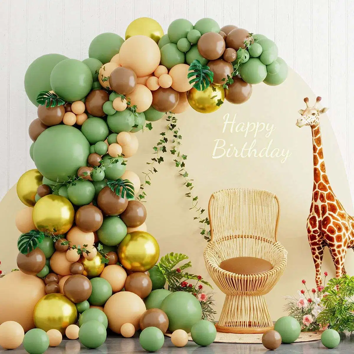 165PCS Verde Oliva Arco de Globo Garland Kit Cumpleaños Baby Ducha Decoración de fiestas