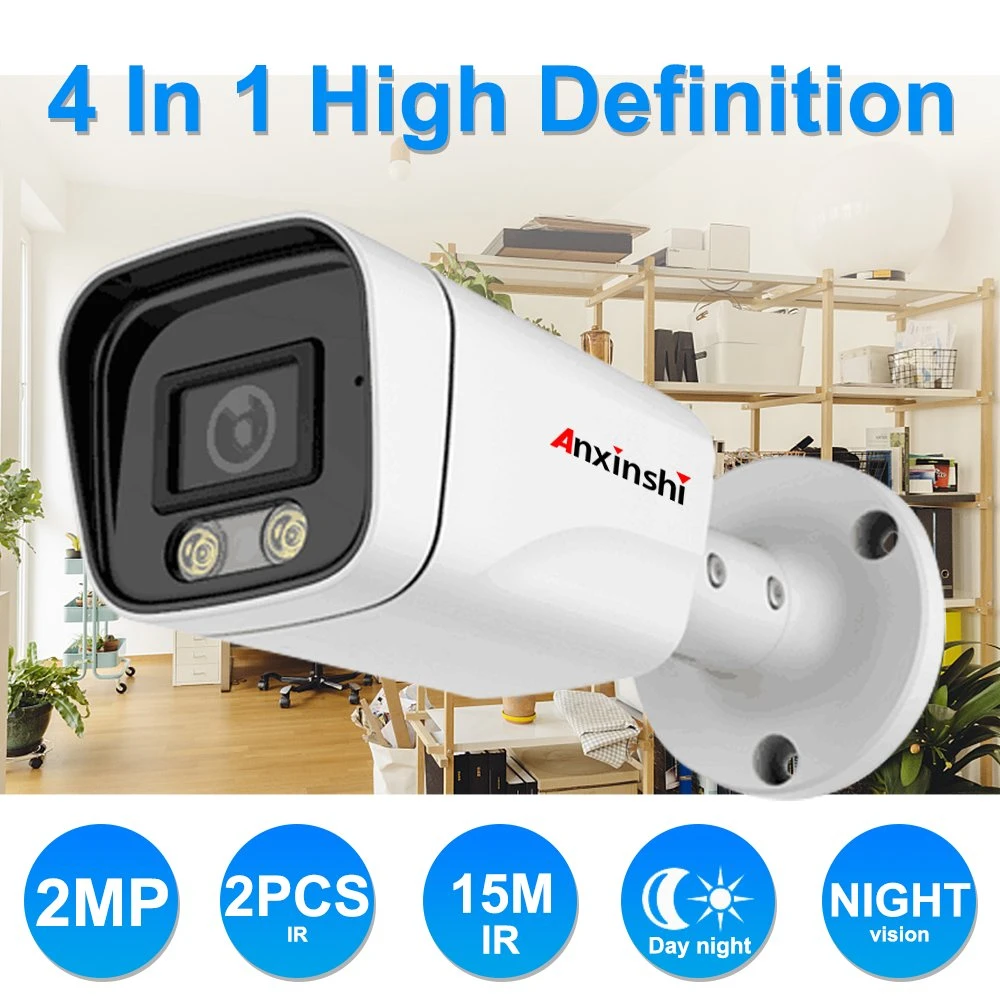 1080P Ahd Analog High-Definition Surveillance Bullet Camera Wide Angle Infrared Night Vision Waterproof