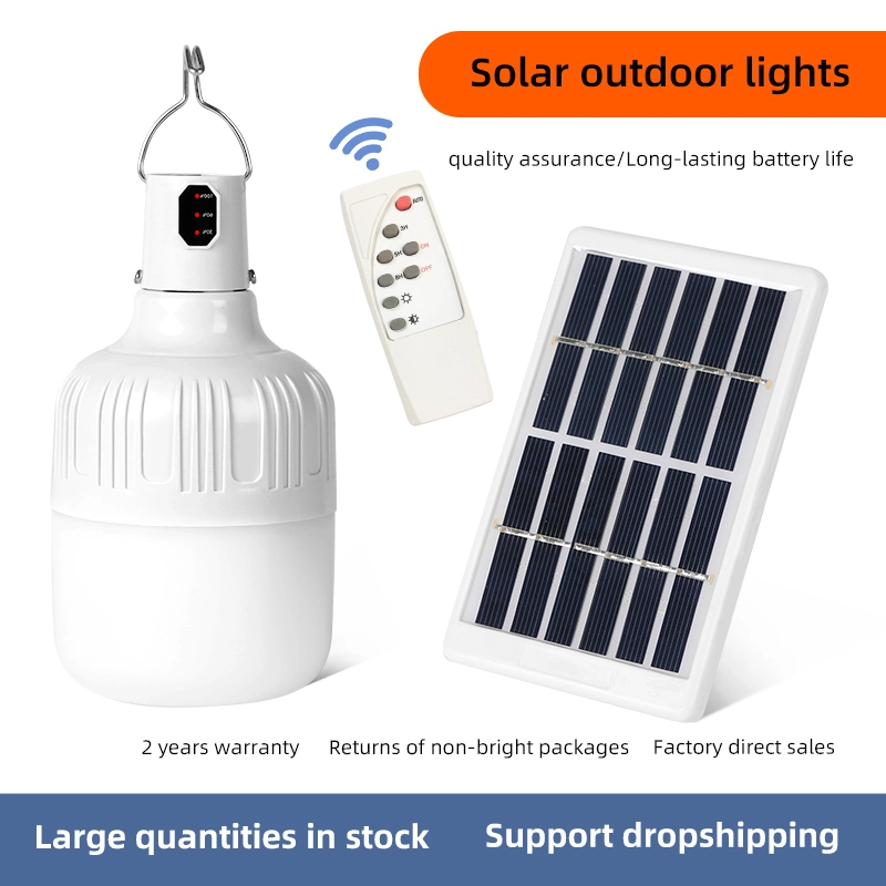 Ampoule solaire portable rechargeable pour l'extérieur, lampe solaire d'urgence alimentée par l'énergie solaire.