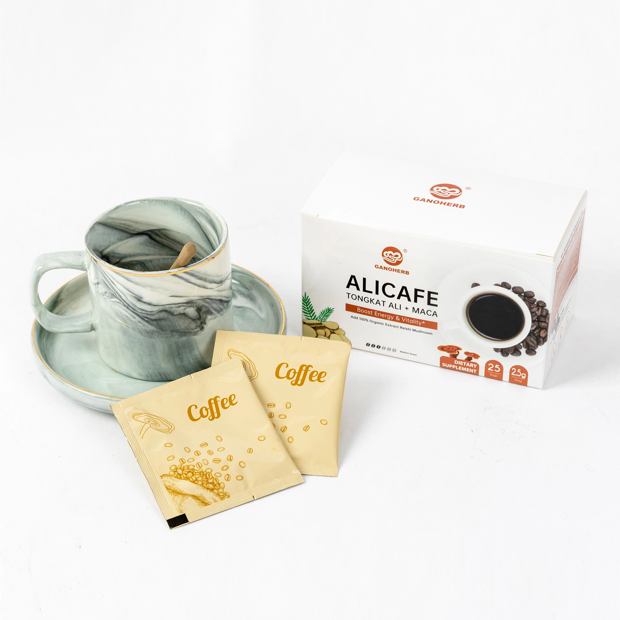 Soem Instant Male Instant Coffee Ganoderma Lucidum Reishi Pilz Kräutertee Tongkat Ali Maca Coffee Cafe 3 in 1