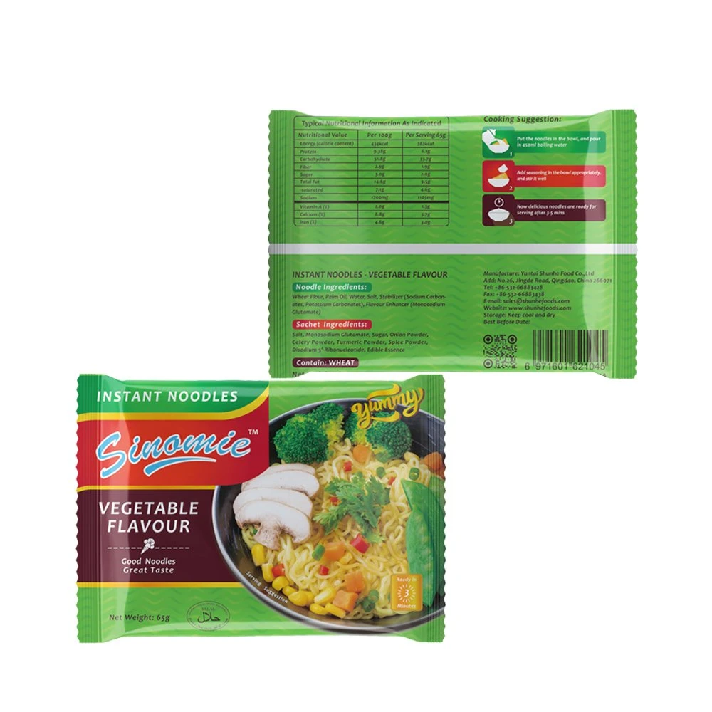 China Manufacturer Best Selling with Halal Vegetable Flavor Instant Take Away Noodles