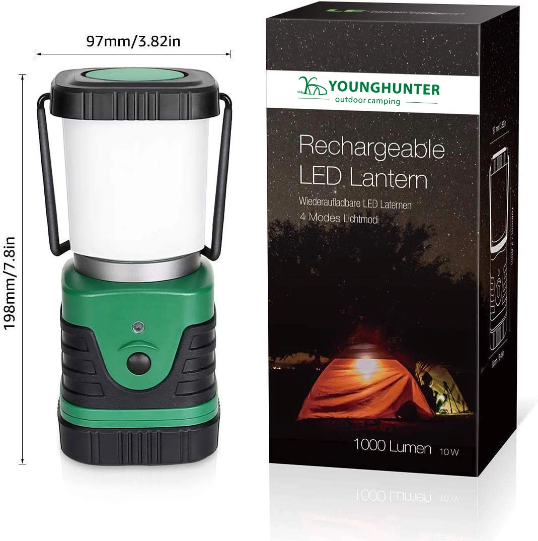 4 Light Modes LED Rechargeable Lantern Camping Light for Emergency Survival Kits Hiking Fishing Home