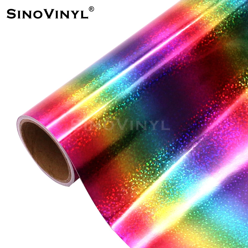 SINOVINYL 12x60"/30,5x152cm degradado Arco Iris holográfica de corte hexagonal de bricolaje la pegatina de vinilo de corte de hojas