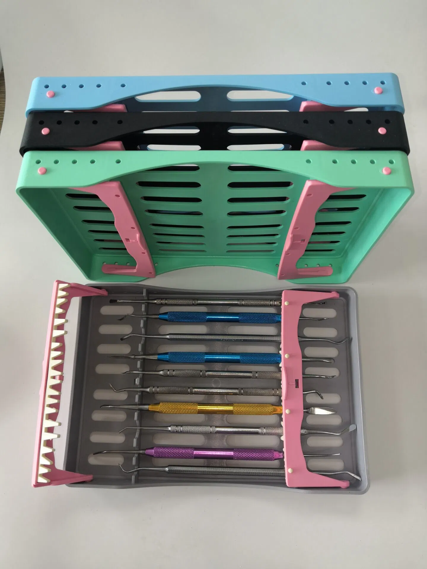 5-10 Instruments Tray Dental Autoclavable Plastic Sterilization Cassette Rack Holder Case